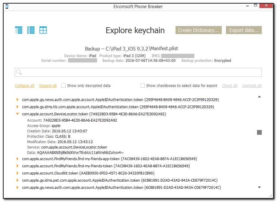 key chain_tree view