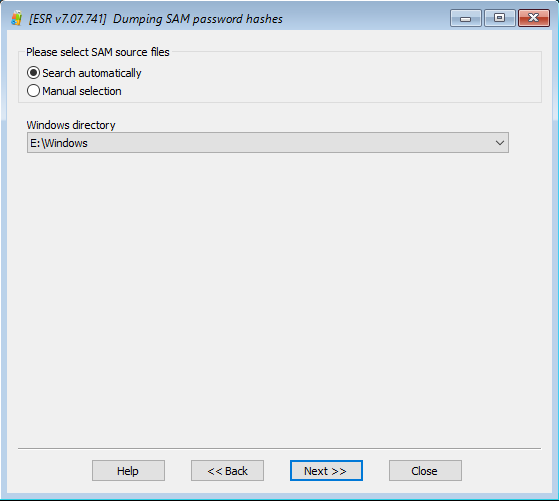 Elcomsoft System Recovery: dumping SAM password hashes